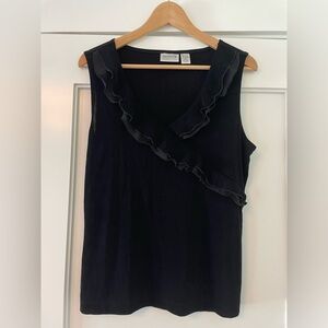 Chico’s Travelers Black Ruffled Tank - Chico’s size 2